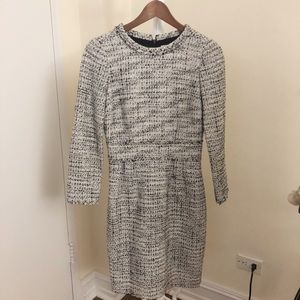 J crew long sleeve tweed textured dress | size 0